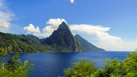 St Lucia Pitons stand out